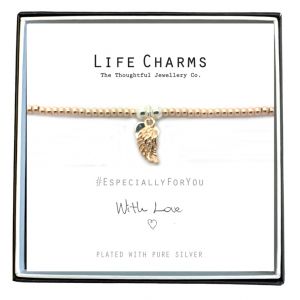 Life Charms - EFYENC002WING - Armbänder gold-silver angel wing and heart