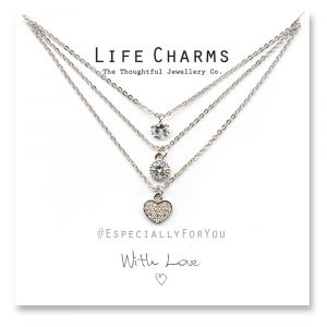 Life Charms - YY17 - Halskette - 3 layer Heart Waterfall