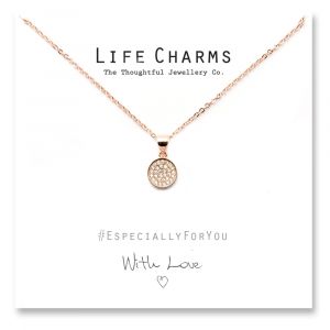 Life Charms - YY20 - Halskette - Rose gold Pave Disc
