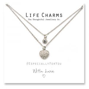 Life Charms - YY23 - Halskette - Silver Crystal Heart