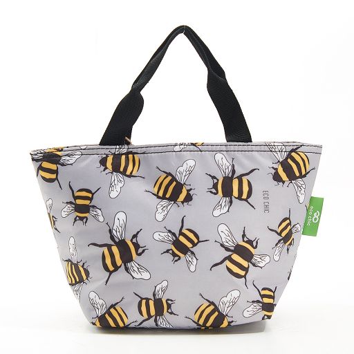 Eco Chic - Cool Lunch Bag - C29GY - Grey - Bees*