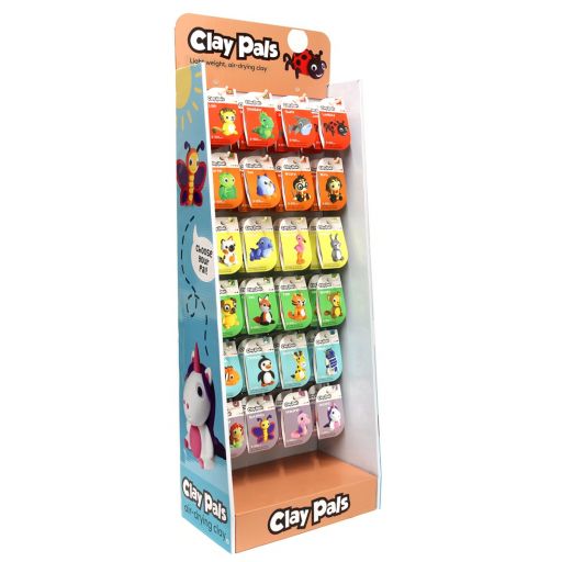 Display - Karton - Clay Pals (Knete-Pakete) Komplett mit Waren 24 x 3 stuks 