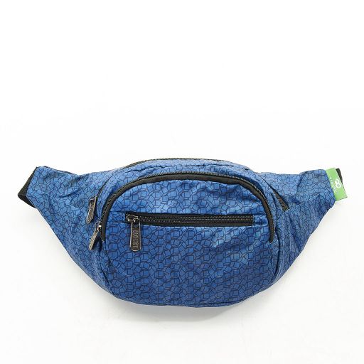 Eco Chic - Foldable Bum Bag (opvouwbaar heuptasje) - H06NY - Navy - Disrupted Cubes 
