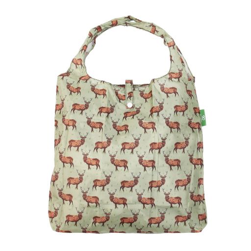 Eco Chic - Foldaway Shopper - A46GN - Green - Stags   