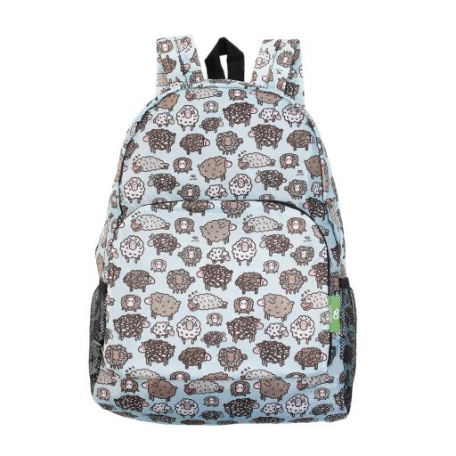 Eco Chic - Backpack - B42BU - Blue - Cute Sheep 