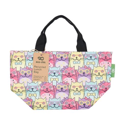 Eco Chic - Cool Lunch Bag - C57 - Multiple - Glasses Cats  