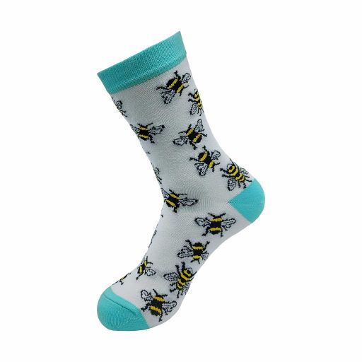 ECO CHIC - Bamboo Sock - SK01WT - White - Bumble Bee