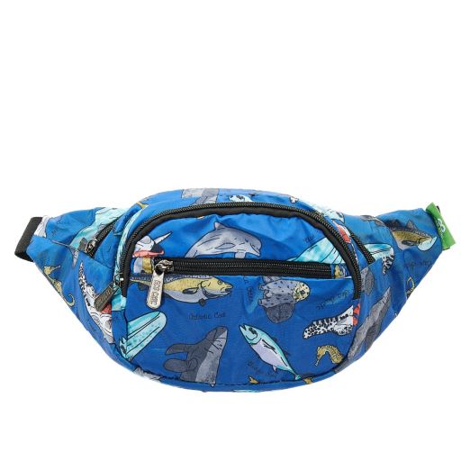 Eco Chic - Foldable Bum Bag (opvouwbaar heuptasje) - H05BU - Blue - Sea Creatures 