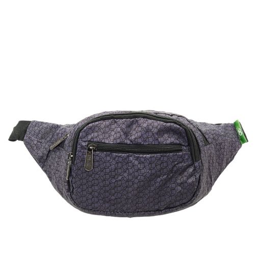 Eco Chic - Foldable Bum Bag (opvouwbaar heuptasje) - H06BK - Black - Disrupted Cubes 