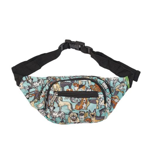 Eco Chic - Foldable Bum Bag (opvouwbaar heuptasje) - H21TL - Teal - Dogs  
