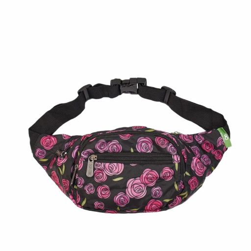 Eco Chic - Foldable Bum Bag (opvouwbaar heuptasje) - H22BK - Black - Mackintosh Rose 