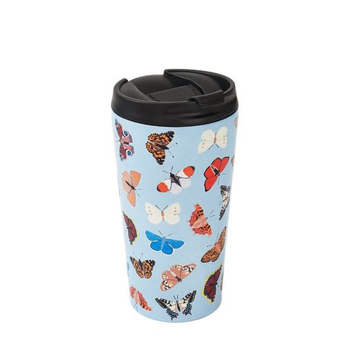 Eco Chic - The Travel Mug  (thermos Tasse) - N04 - Blue - Wild Butterflies  