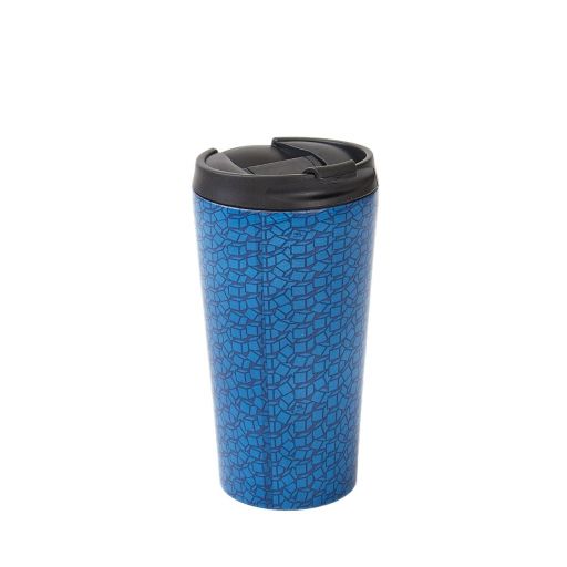 Eco Chic - The Travel Mug  (thermos Tasse)  - N13 -  Navy - Disrupted Cubes 