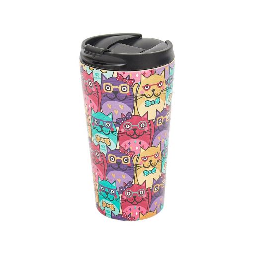 Eco Chic - The Travel Mug  (thermos Tasse)  - N27 - Multiple Glasses Cat 