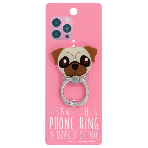 Phone Ring Holder - PR053 - I Saw This Phone Ring - Pug