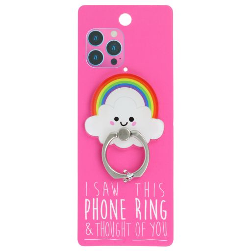 Phone Ring Holder _ PR084 - I Saw This Phone Ring - Cloud and Rainbow