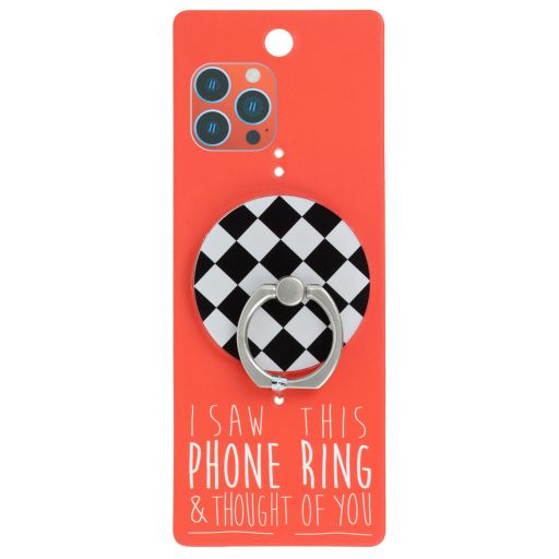 Phone Ring Holder _ PR093 - I Saw This Phone Ring - Checkerboard