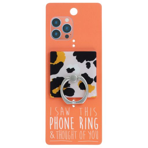 Phone Ring Holder _ PR104 - I Saw This Phone Ring - Pink and Orange Print