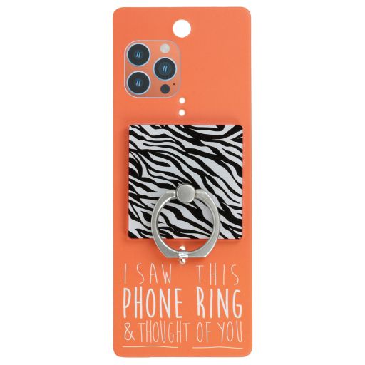 Phone Ring Holder _ PR105 - I Saw This Phone Ring - Zebra