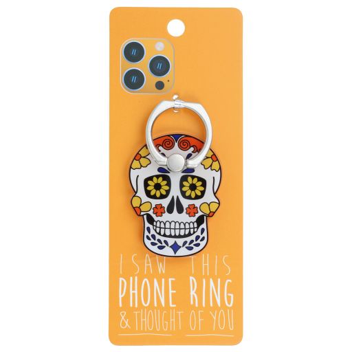 Phone Ring Holder _ PR171 - I Saw This Phone Ring - Candy Skull